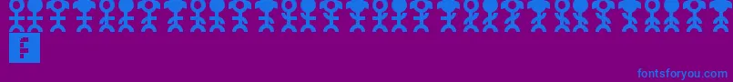 Saiba mais sobre a fonte Pictopeeps Fonte Pictopeeps – fontes azuis em um fundo violeta