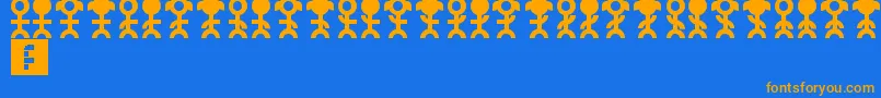 Pictopeeps Font – Orange Fonts on Blue Background