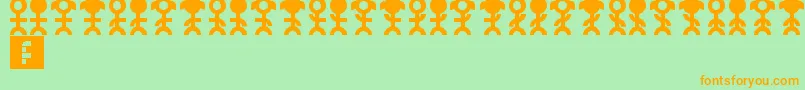 Pictopeeps Font – Orange Fonts on Green Background