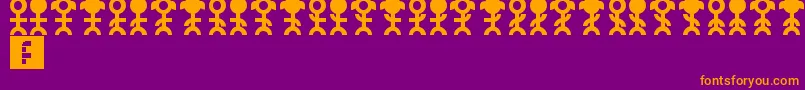 Pictopeeps Font – Orange Fonts on Purple Background