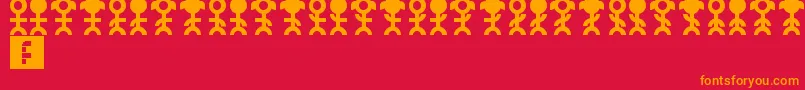Pictopeeps Font – Orange Fonts on Red Background