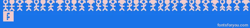 Pictopeeps Font – Pink Fonts on Blue Background