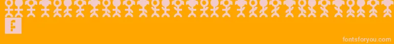 Pictopeeps Font – Pink Fonts on Orange Background