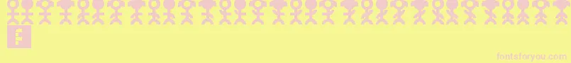 Pictopeeps Font – Pink Fonts on Yellow Background