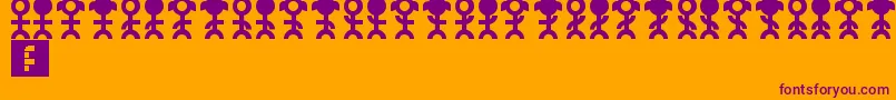 Pictopeeps Font – Purple Fonts on Orange Background