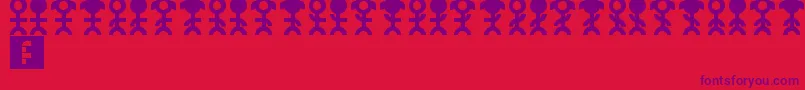 Fonte Pictopeeps – fontes roxas em um fundo vermelho