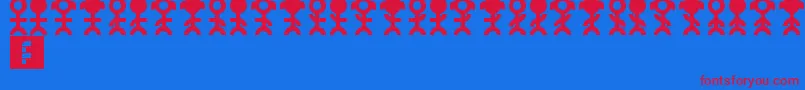 Pictopeeps Font – Red Fonts on Blue Background