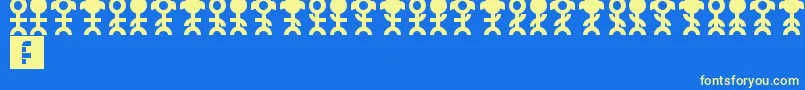 Pictopeeps Font – Yellow Fonts on Blue Background