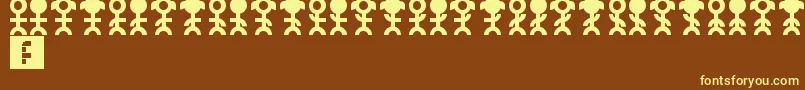 Pictopeeps Font – Yellow Fonts on Brown Background