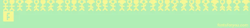 Pictopeeps Font – Yellow Fonts on Green Background