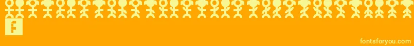 Pictopeeps Font – Yellow Fonts on Orange Background