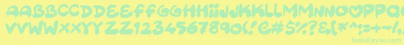 Sweetpaint Font – Green Fonts on Yellow Background