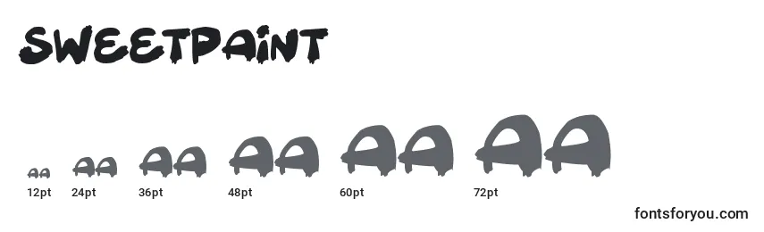 Sweetpaint (24973) Font Sizes