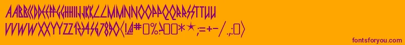 PyriteRegular Font – Purple Fonts on Orange Background