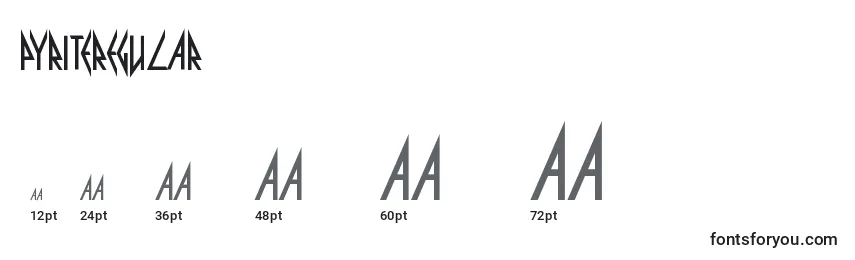 PyriteRegular Font Sizes