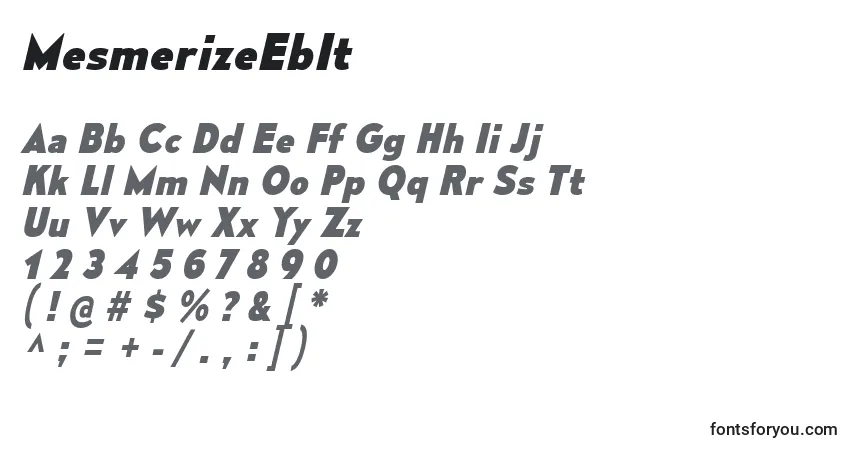 MesmerizeEbItフォント–アルファベット、数字、特殊文字