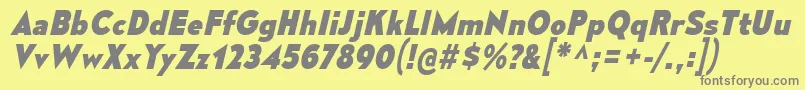 MesmerizeEbIt Font – Gray Fonts on Yellow Background