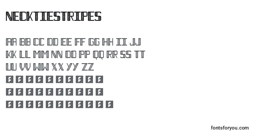 Schriftart NecktieStripes – Alphabet, Zahlen, spezielle Symbole