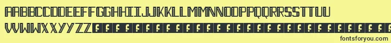 NecktieStripes Font – Black Fonts on Yellow Background