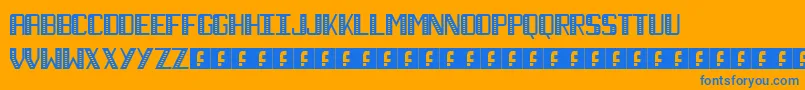 NecktieStripes Font – Blue Fonts on Orange Background