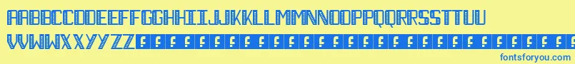 NecktieStripes Font – Blue Fonts on Yellow Background