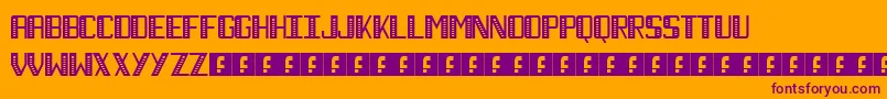 NecktieStripes Font – Purple Fonts on Orange Background