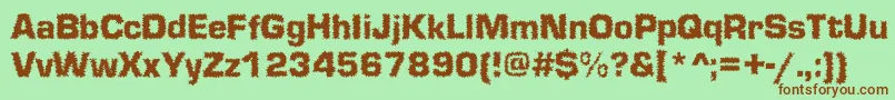 Shokkked Font – Brown Fonts on Green Background