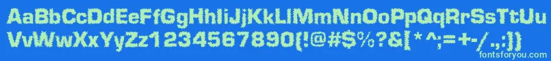 Shokkked Font – Green Fonts on Blue Background