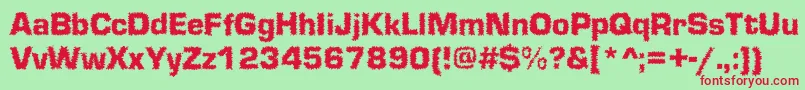 Shokkked Font – Red Fonts on Green Background