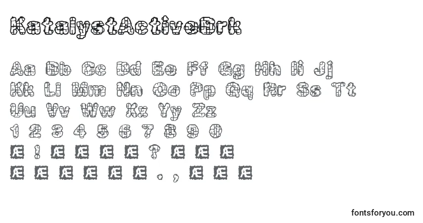 A fonte KatalystActiveBrk – alfabeto, números, caracteres especiais