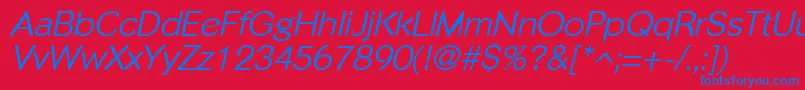 フォントPhinsterItalic – 赤い背景に青い文字