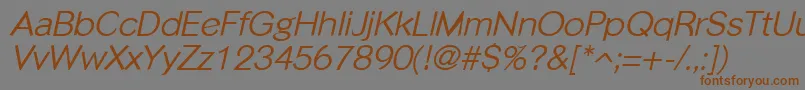 Weitere Informationen zur PhinsterItalic-Schriftart PhinsterItalic-Schriftart – Braune Schriften auf grauem Hintergrund