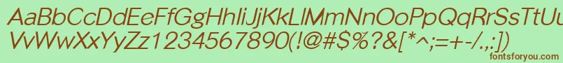 PhinsterItalic Font – Brown Fonts on Green Background