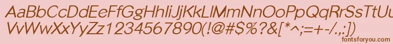 Fonte PhinsterItalic – fontes marrons em um fundo rosa