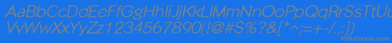 Fonte PhinsterItalic – fontes cinzas em um fundo azul