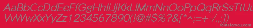 PhinsterItalic Font – Gray Fonts on Red Background