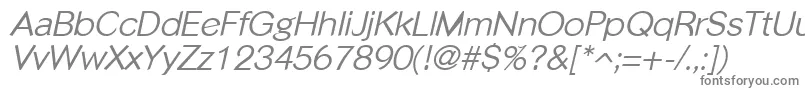 PhinsterItalic-fontti – harmaat kirjasimet valkoisella taustalla