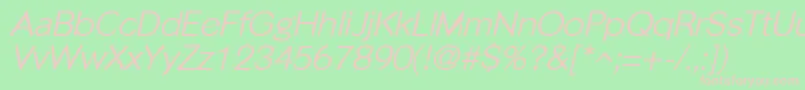 PhinsterItalic Font – Pink Fonts on Green Background