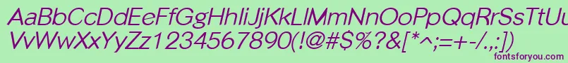 PhinsterItalic Font – Purple Fonts on Green Background
