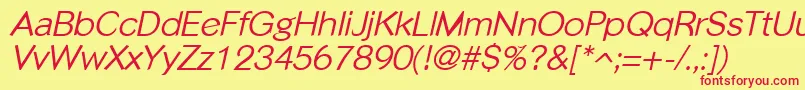 フォントPhinsterItalic – 赤い文字の黄色い背景
