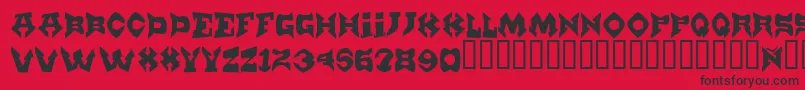 フォントMunster – 赤い背景に黒い文字