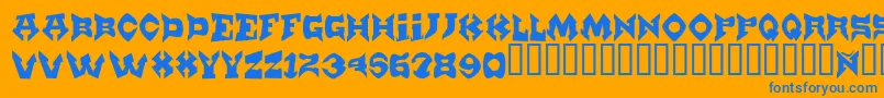 Munster Font – Blue Fonts on Orange Background