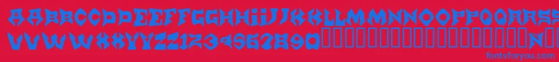 More about Munster Font Munster Font – Blue Fonts on Red Background