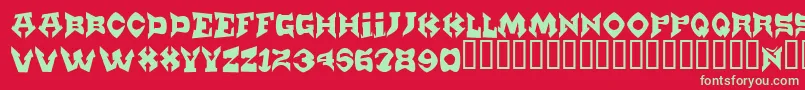 Munster-Schriftart – Grüne Schriften auf rotem Hintergrund