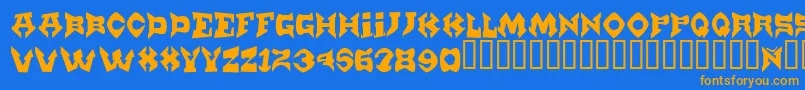 Munster Font – Orange Fonts on Blue Background