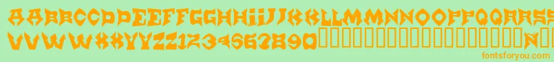 Czcionka Munster – pomarańczowe czcionki na zielonym tle