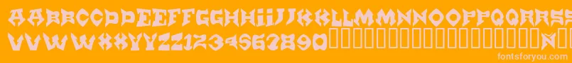 Munster Font – Pink Fonts on Orange Background