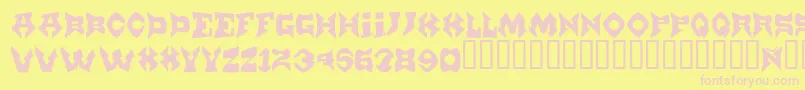 Munster Font – Pink Fonts on Yellow Background