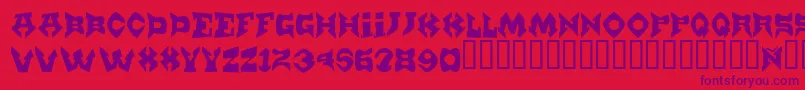 Fonte Munster – fontes roxas em um fundo vermelho