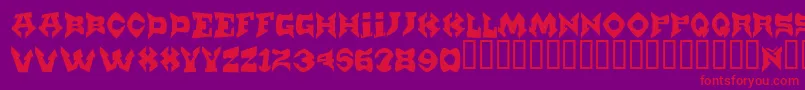 Fonte Munster – fontes vermelhas em um fundo violeta